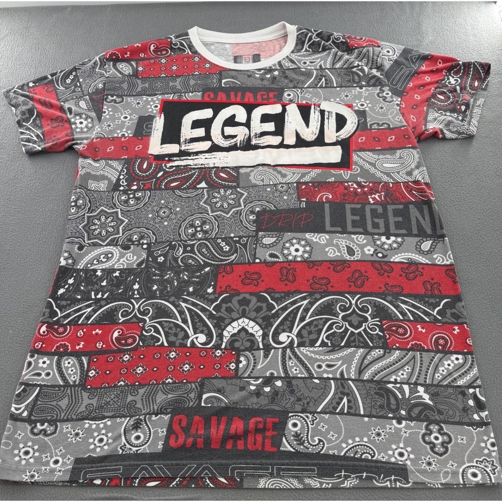 Hustle Y2K Legend Savage Drip Shirt 2XL Bandana Print Graphic Tee